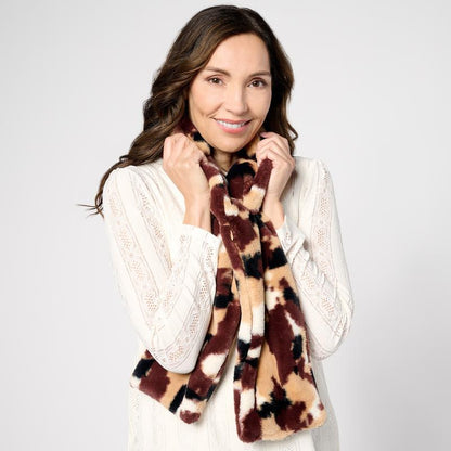 Faux Fur Scarf With Hidden Zipper Pocket