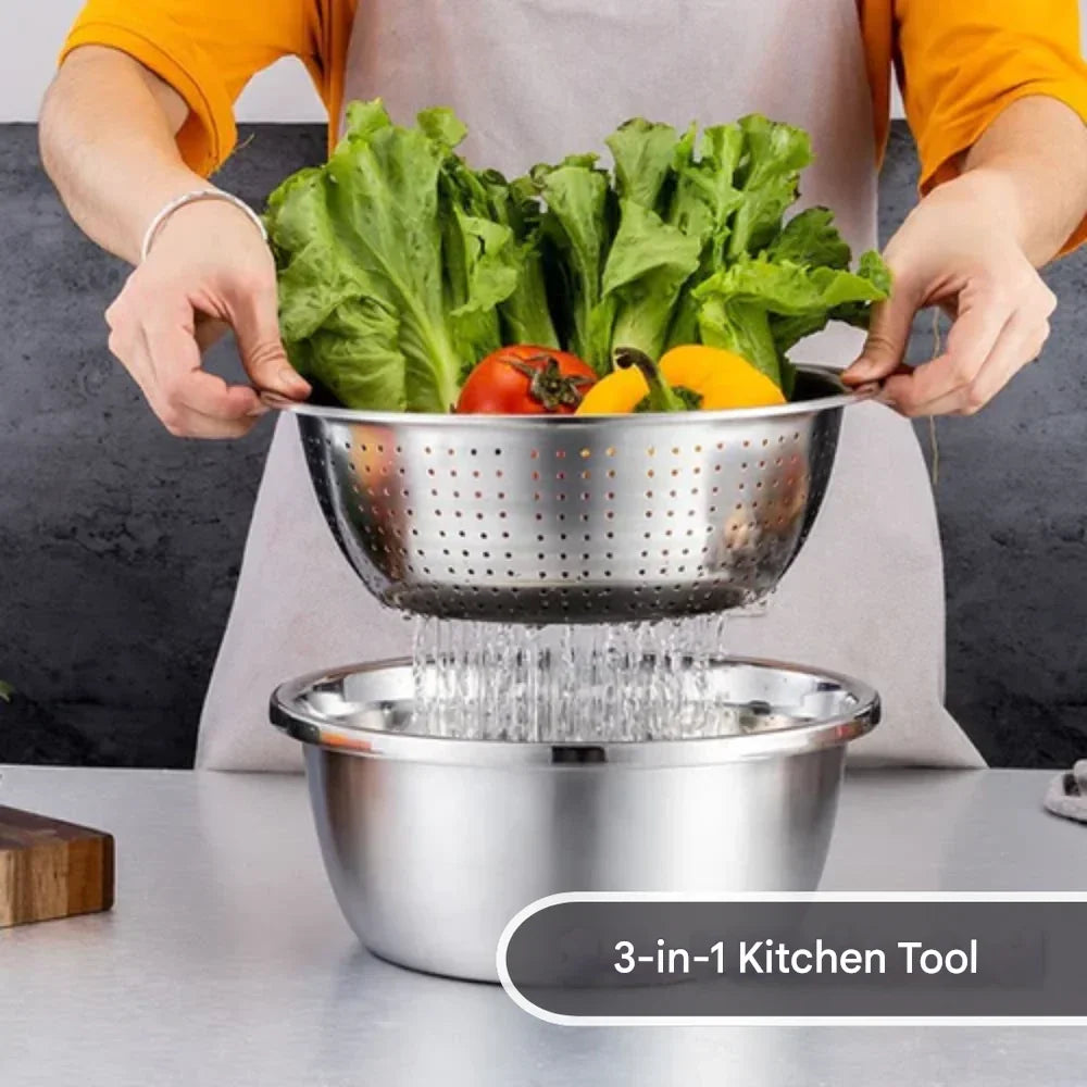 VersaWare™ - Multifunctional Stainless Steel Bowl