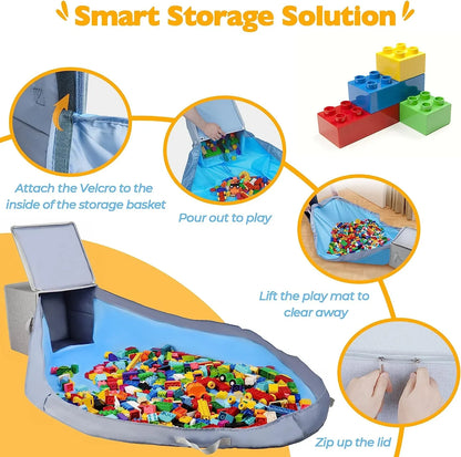 Stackable and Foldable Cube Toy Organizer and Storage Bin